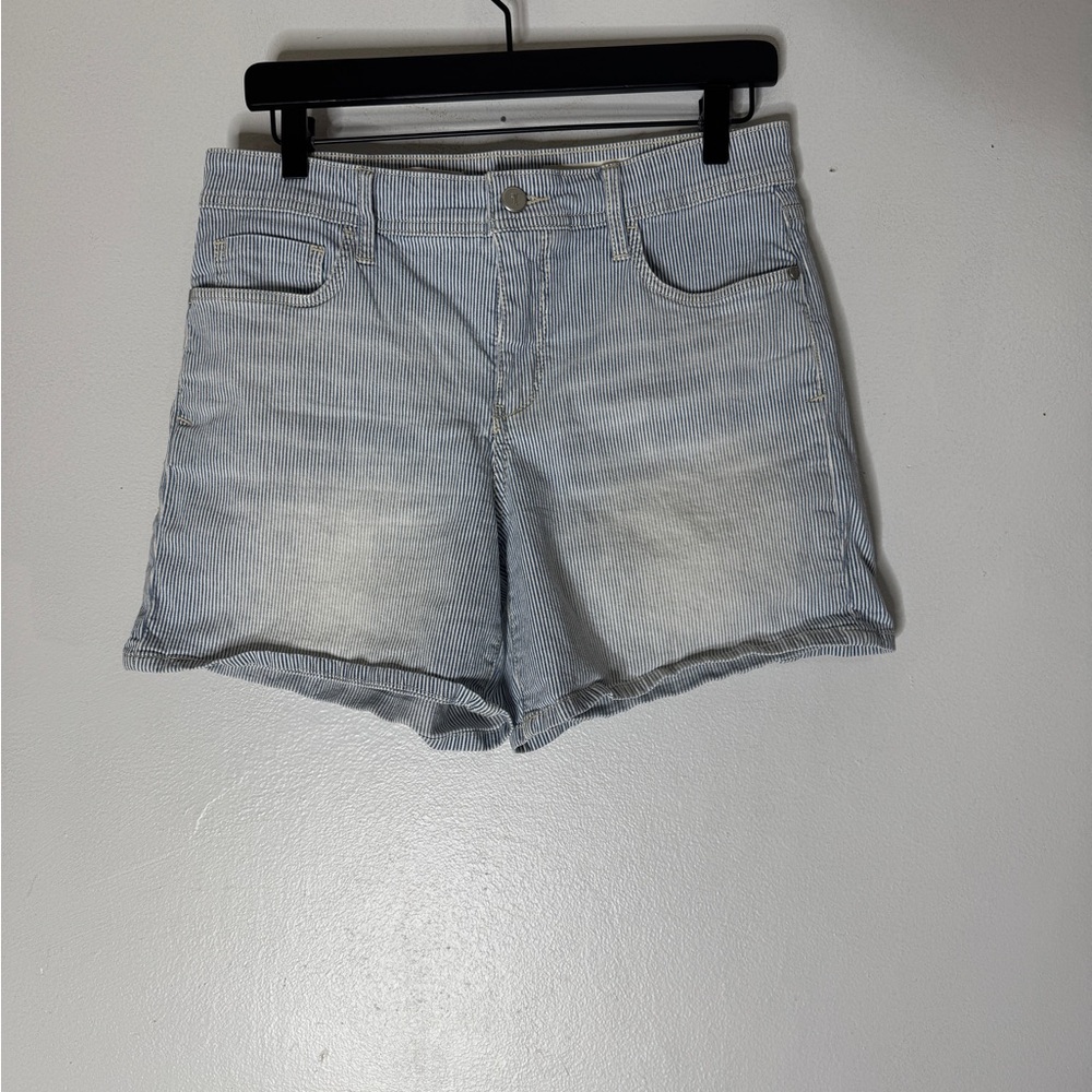 Pilcro and the‎ Letterpress Women’s Blue & White Striped Hyphen Shorts Size 28